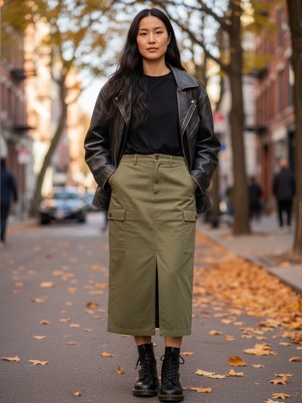 Jason Wu Cargo Olive Green Midi Skirt Y2K Large like new